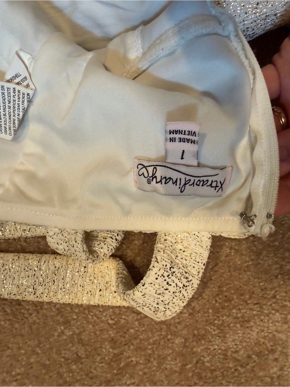 Xtraordinary Kids Cream Glitter Skort with Sparkle Waistband